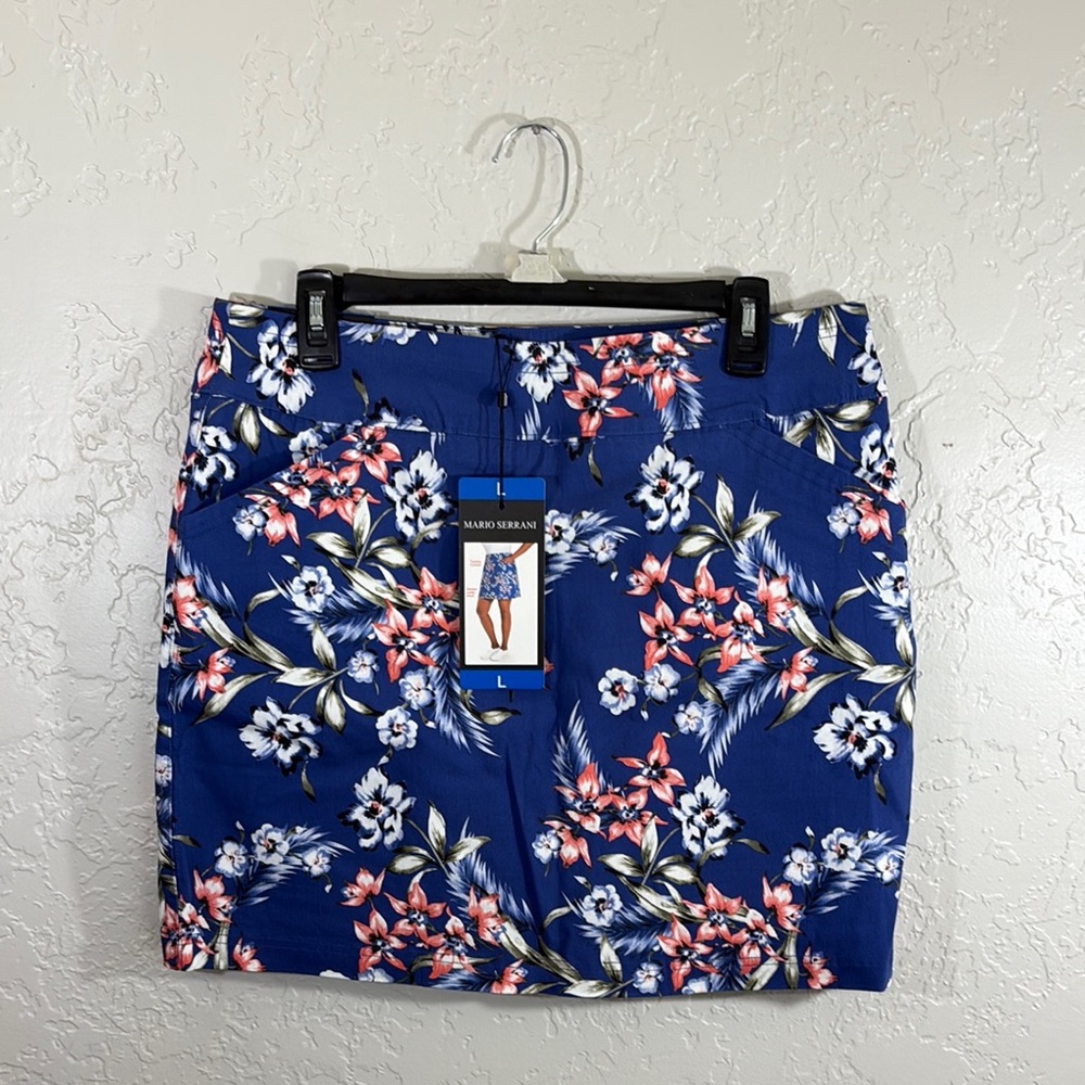 Mario Serrani Blue Floral Skirt